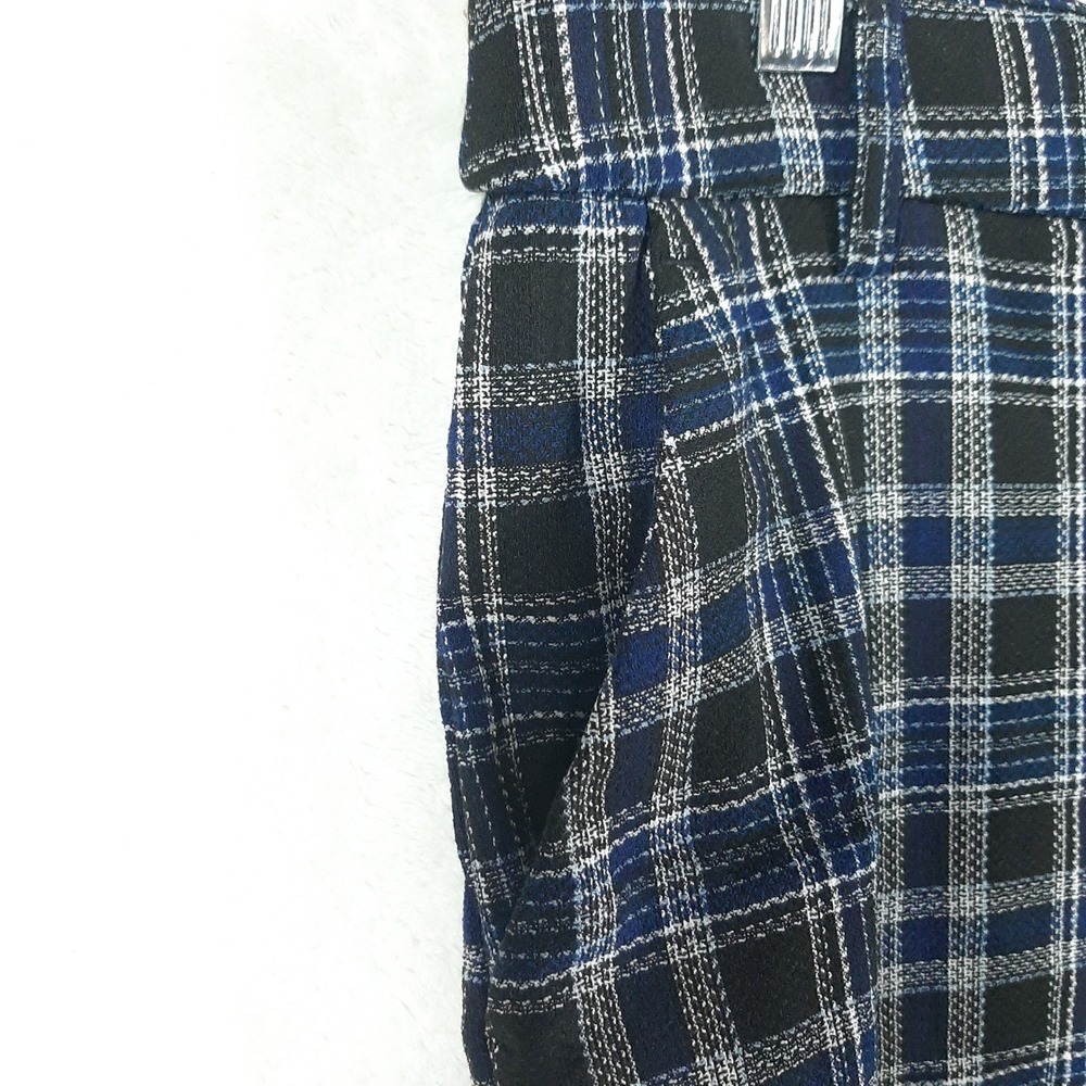 Jules & Leopold Blue Black Plaid Straight Leg Pull On Stretch Dress Pants Small - Picture 2 of 9